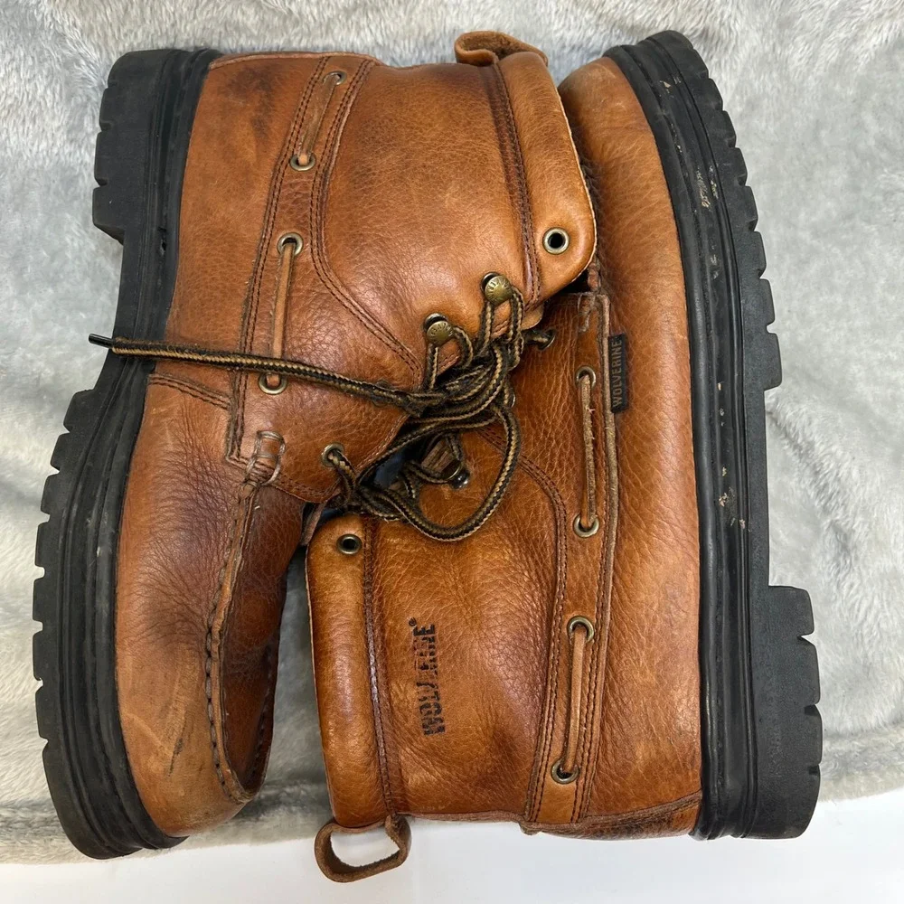 Wolverine Mens 9M Brown Leather Rugged Chukkas‎ Gorpcore Workwear Durable Boots